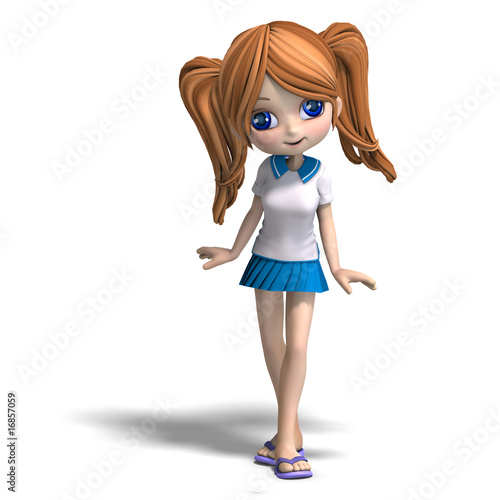 Photo Cute Girl on Photo  Cute Cartoon School Girl    Ralf Kraft  16857059