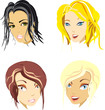 Vektor: four stylisch girls as fine vector four stylisch girls as fine vector