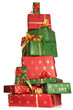 Stacked christmas gifts