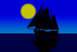 Illustration: Segelschiff vor Sonnenaufgang Segelschiff vor Sonnenaufgang