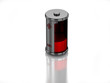 3D empty battery on white background