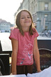 Smiling Posing Girl Child City Street Smiling Posing Girl Child City Street