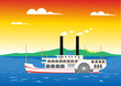 Paddle steamer on the river