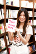 Girl holding a balnk book Girl holding a balnk book