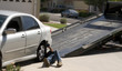 Car being towed away after breakdown