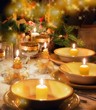 Christmas dinner table  with christmas mood