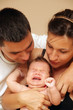 Parents with crying baby