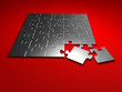 puzzle, red, chrome puzzle, red, chrome