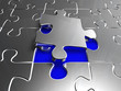 chrome puzzle, blue chrome puzzle, blue