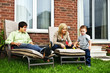 Happy family relaxing at home