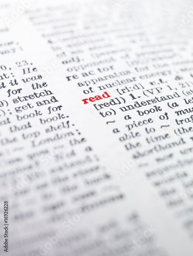 Photo: The word 'read' highlighted in a dictionary The word 'read' highlighted in a dictionary