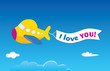 Yellow airplane. Vector airplane.