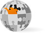 vector globe made from puzzles