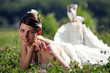 Bride in summer field
