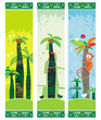African jungle banners set with palm trees, African jungle banners set with palm trees,