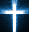 Christian cross of light