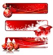 Three banner illustrations on a Christmas theme.