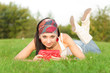 fashion woman rest in the park