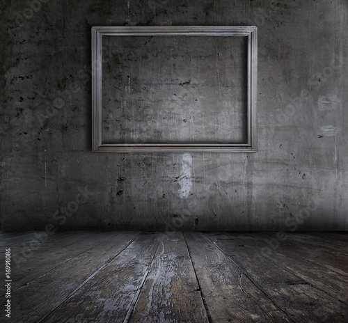 Photo: grunge interior with picture frame grunge interior with picture frame