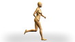Nude woman running,loop