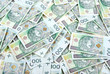 background made of polish 100 zloty banknotes