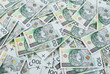 background made of polish 100 zloty banknotes