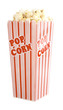 red and white striped popcorn bucket