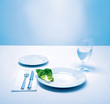 table setting, lettuce leaf as a meal, diet