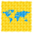 fully editable vector world map with puzzle pattern fully editable vector world map with puzzle pattern
