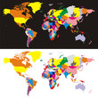 editable vector world map - all countries in different colors editable vector world map - all countries in different colors