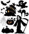 Set of Halloween silhouettes Set of Halloween silhouettes