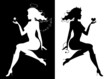 silhouettes of an angel and devil silhouettes of an angel and devil