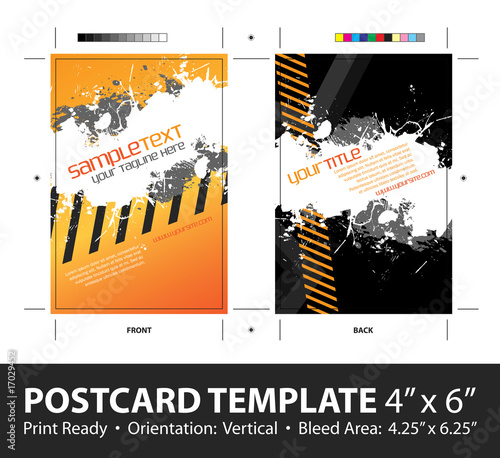 Vector: Grungy Postcard Template Grungy Postcard Template
