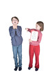 Boy Girl Flu Sneeze Elbow Boy Girl Flu Sneeze Elbow
