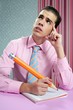 Education metaphor, student young businessman Education metaphor, student young businessman