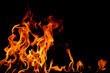 Fire on a black background Fire on a black background