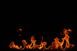 Fire on a black background Fire on a black background