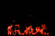 Red Fire on a black background