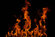 Fire on a black background