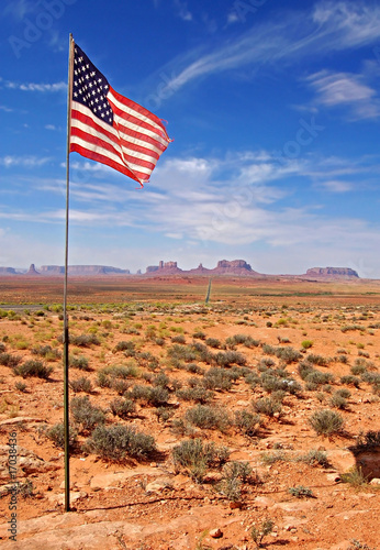 Photo: American flag in the desert American flag in the desert