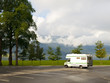 Autocaravan in the Vangsvatnet Autocaravan in the Vangsvatnet