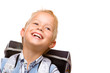 Schoolchild shows carefree expression - frohes Schulkind