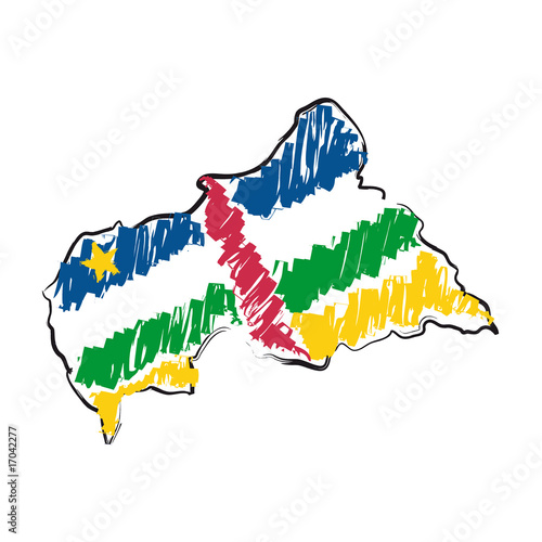 Vector: Central African Republic mappa bandiera Central African Republic mappa bandiera