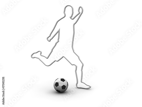 Illustration: Mann silhouette Fussball Mann silhouette Fussball