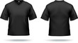 Black T-shirt with triangle collar (design template). Black T-shirt with triangle collar (design template).