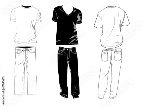 T-shirt and pants templates