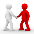 Handshake. Meeting two businessmen. Isolated 3D image. Handshake. Meeting two businessmen. Isolated 3D image.