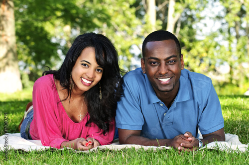 Photo: Happy couple in park Happy couple in park
