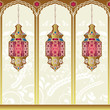 Arabian style lighting lamps. Vector illustration.