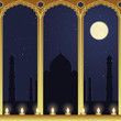 Night view of Taj Mahal by candlelight.